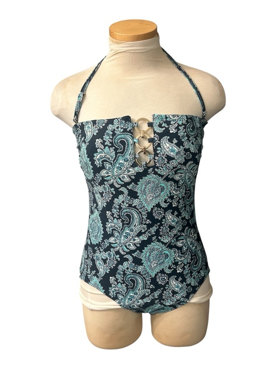 Michael Kors Other - Michael Kors Navy Paisley One-Piece Swimsuit with Aqua Accents Size 12